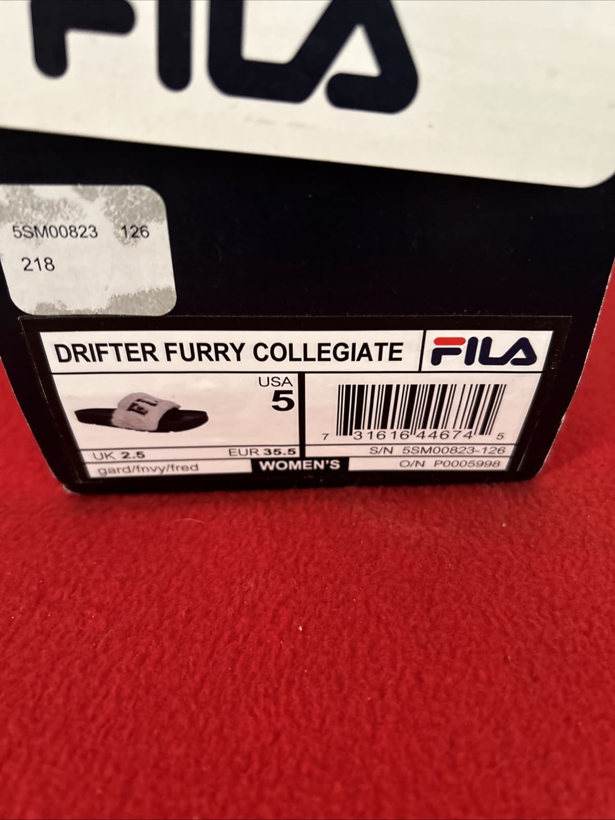 Youth Fila Slides Size 5 New