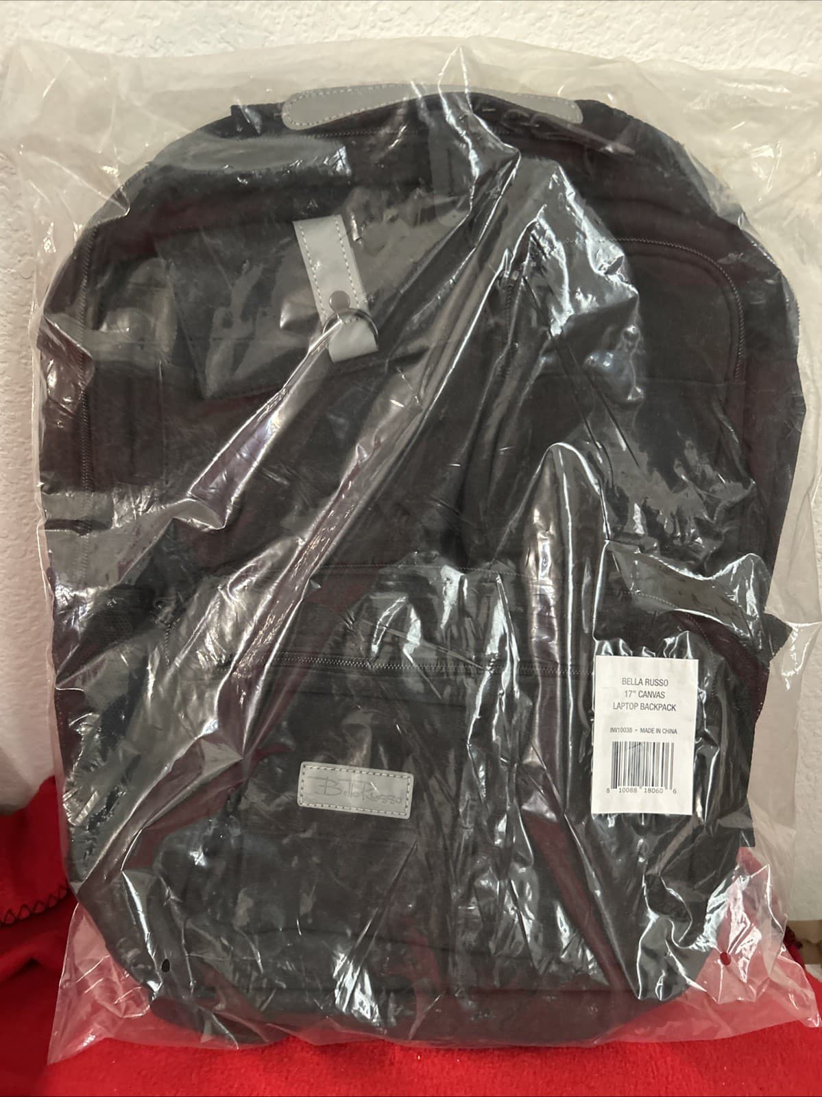 Bella Russo 17" Black Canvas Laptop Backpack - Comfort Straps - Brand New