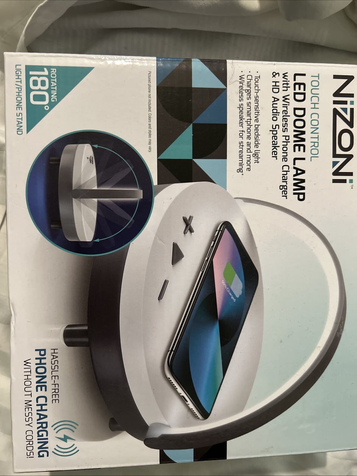NiZoni LED DOME LAMP with Wireless Phone Charger & HD Audio Speaker. (NEW)
