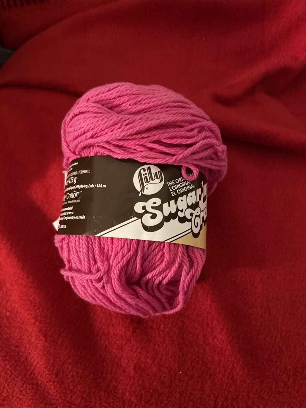 Lily Sugar'n Cream Yarn - Solids Super Size-Hot Pink 4 Oz New