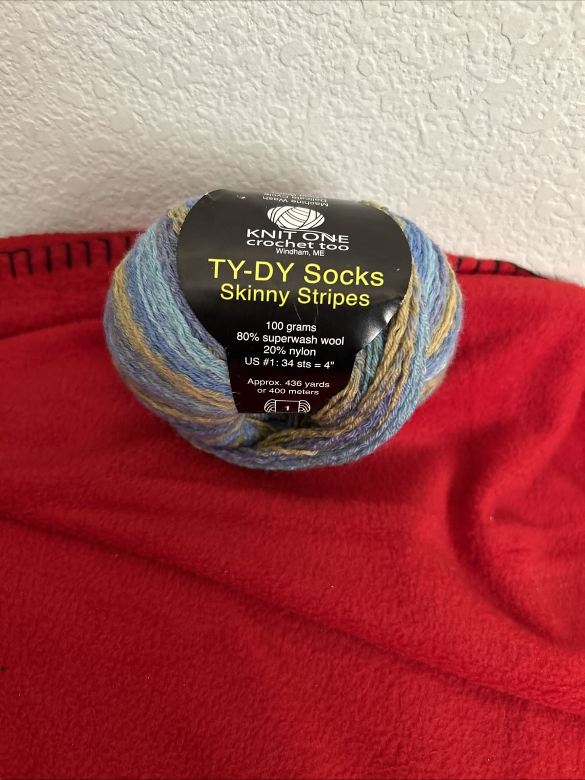 Ty-Dy Socks Skinny Stripes Yarn Color 2666 Knit One Crochet Too 436 Yards