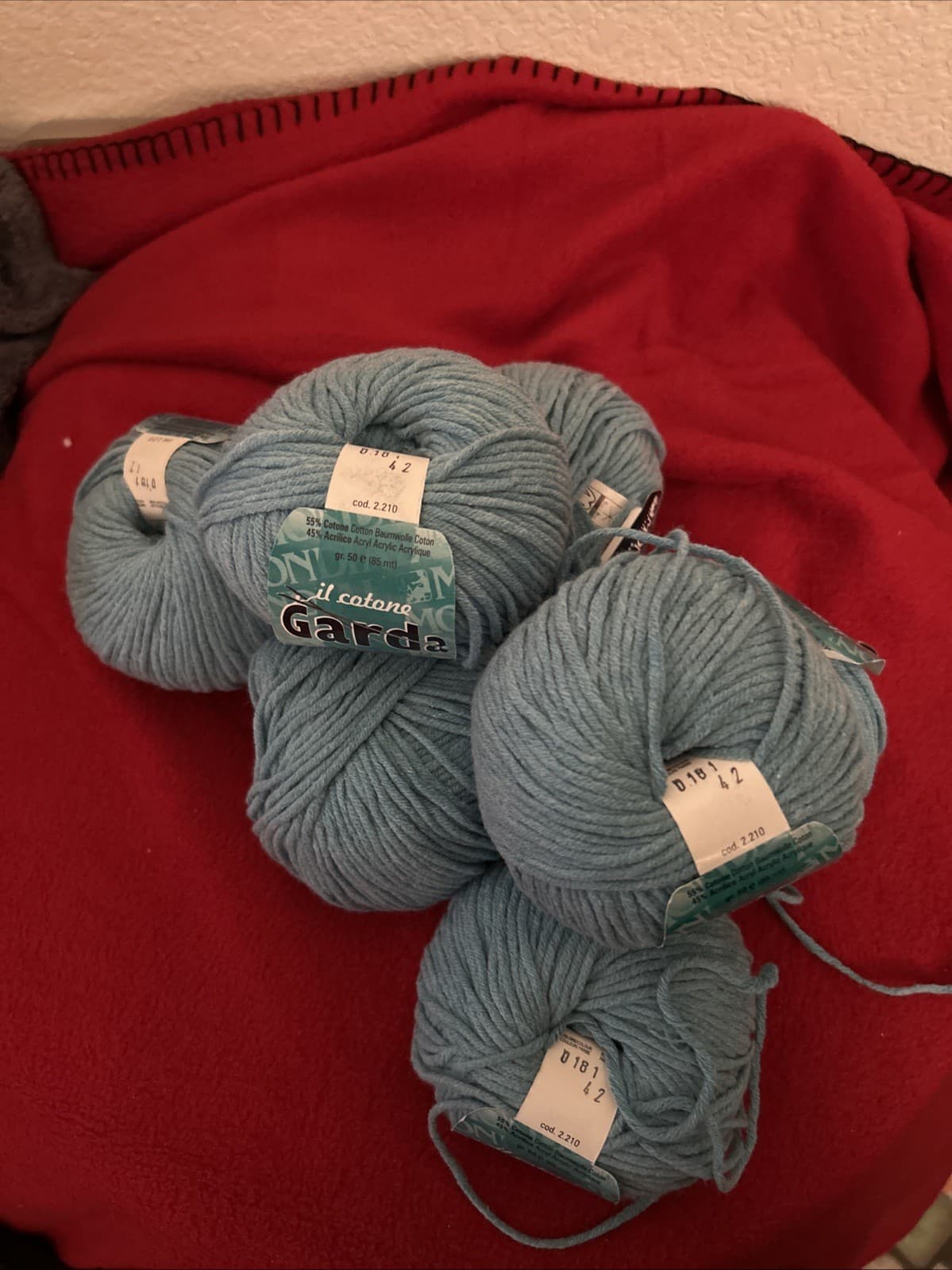 Lot Of 7 Garda Mondial Yarn NWT Blue