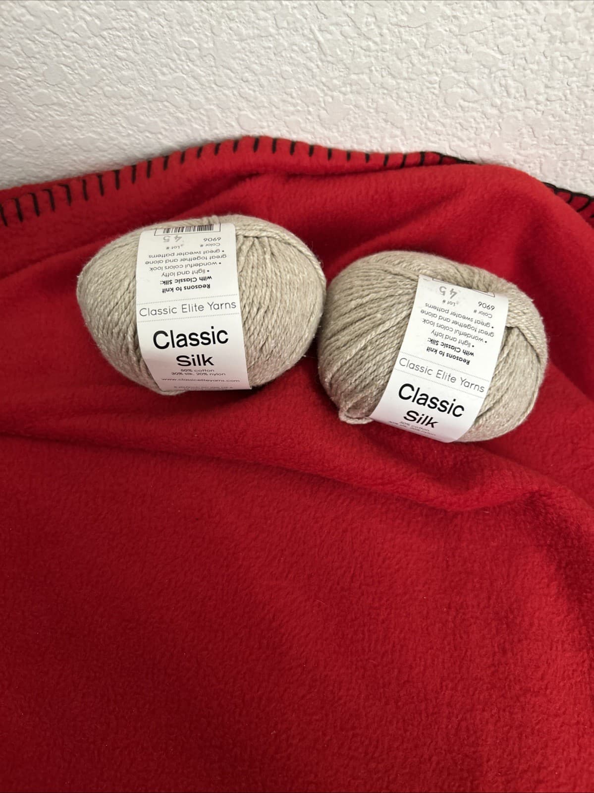 3 Classic Elite Yarn CLASSIC SILK Beige 50% Cotton 30% Silk 20% Nylon 50g 135yds