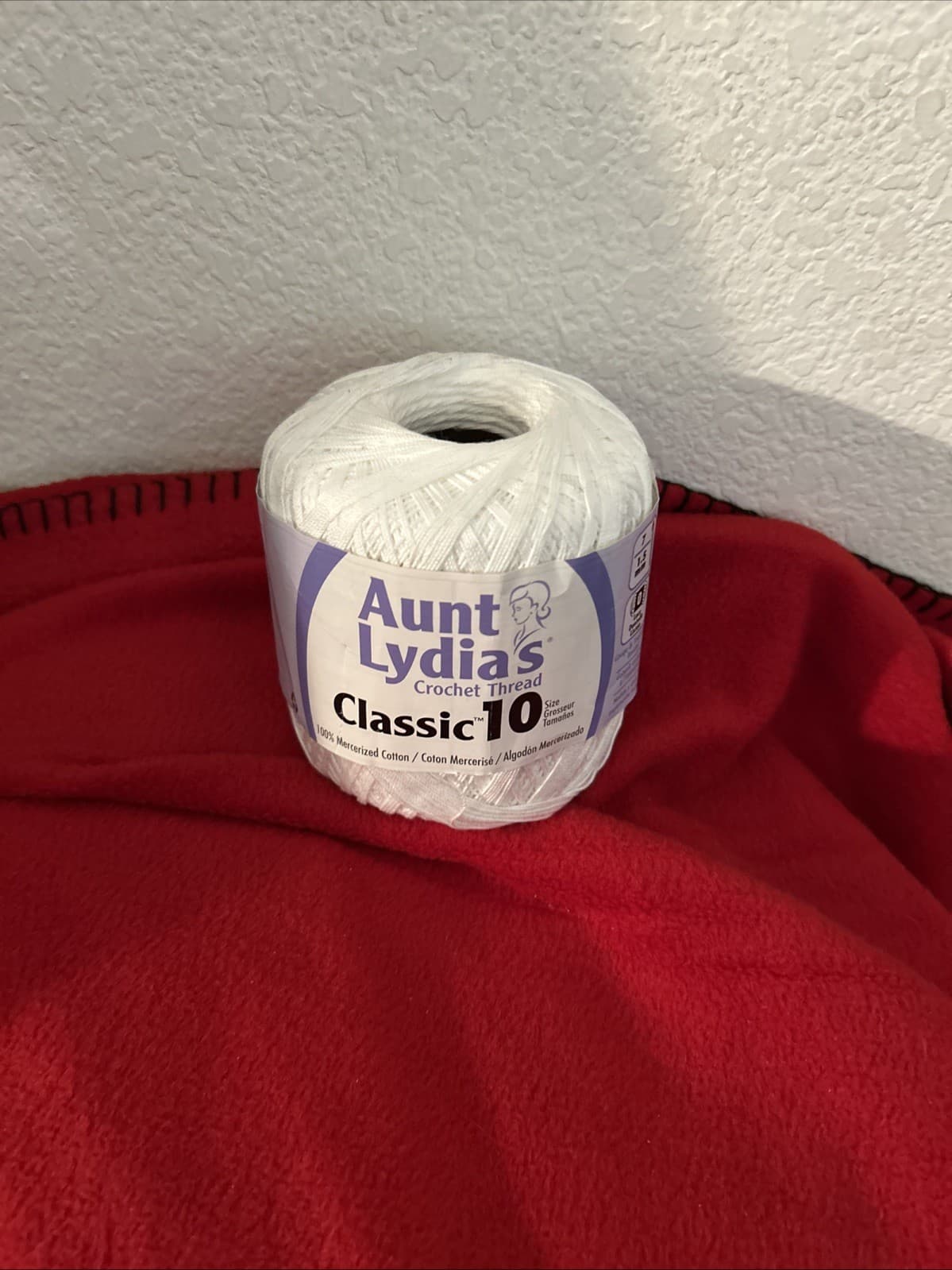 Aunt Lydia’s Crochet Thread Classic 10 White New
