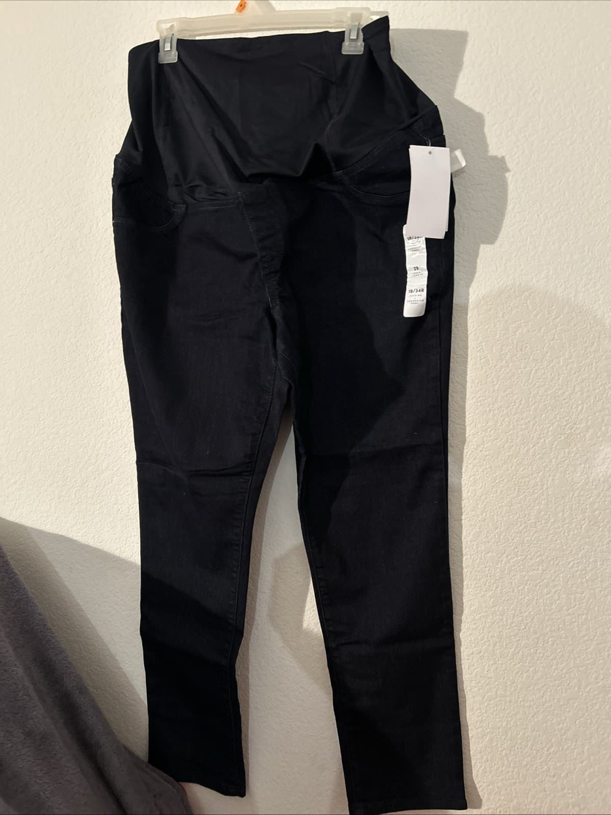 Isabel Ingrid & Isabel Maternity Jeans Crossover Panel 18/34R Jogging Blue NWT