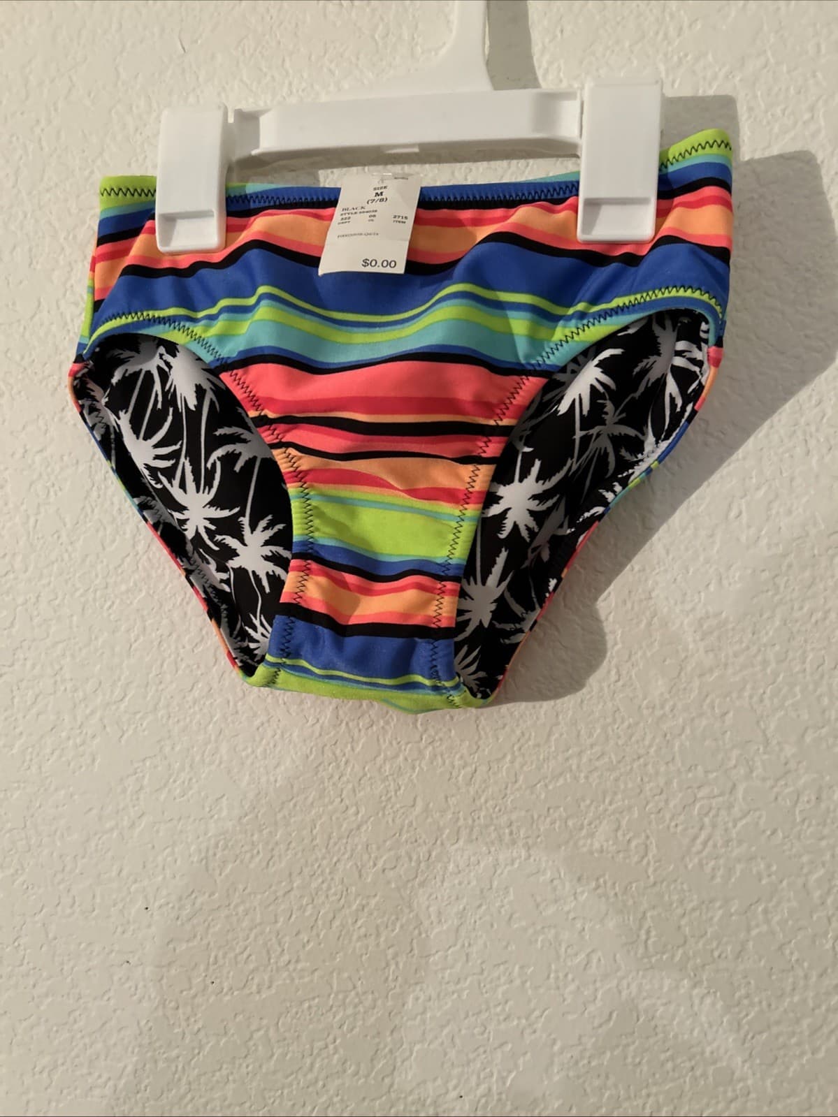 Art Class Girls Bikini Swim Bottoms M 7/8 Multicolor NWT