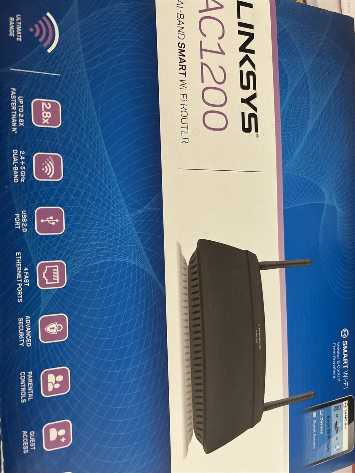 Linksys AC1200 Smart WiFi Router EA6100 - Opened Box