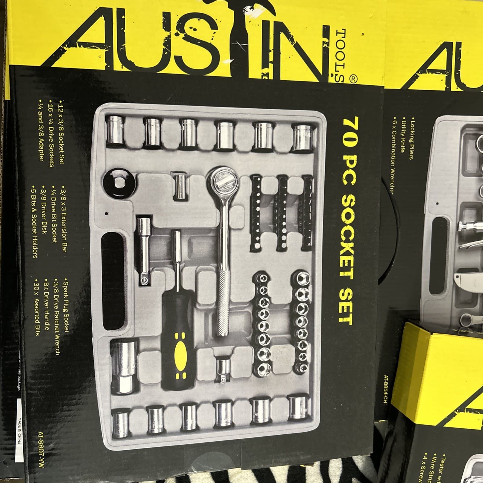 Austin Tools Lot Of 3 8 Pc Wrench Set, 70 Pc Socket Set And 20 Pc Driver Set New
