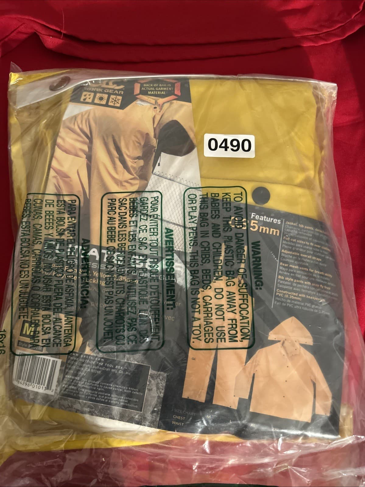 CLC Custom Leathercraft R101XXL Rain Wear 35MM 3-Piece PVC Rain Suit Yellow M