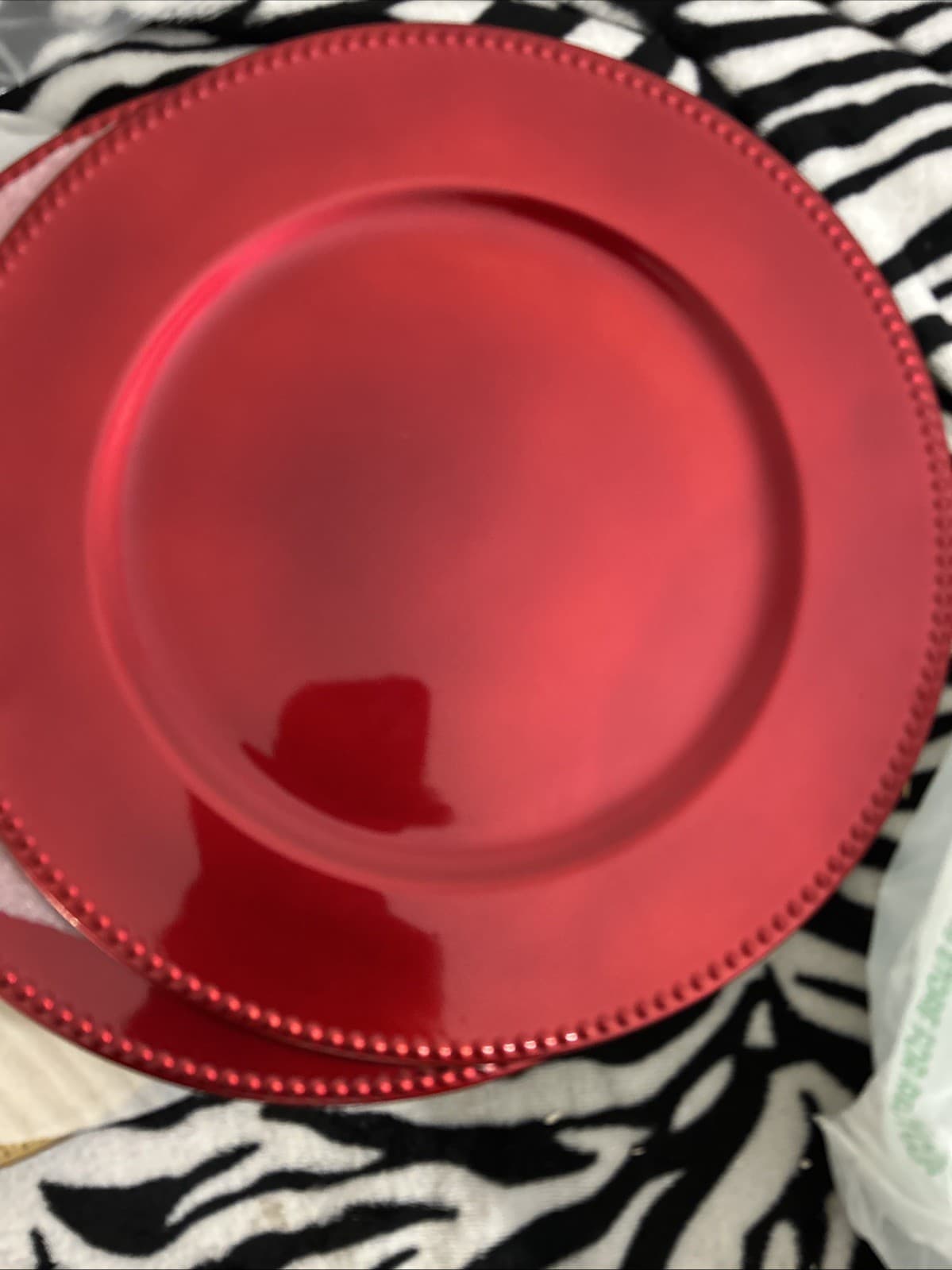 Lot of 5 3 Greenbrier 13" Gold And 2 Red Decorative Plates New