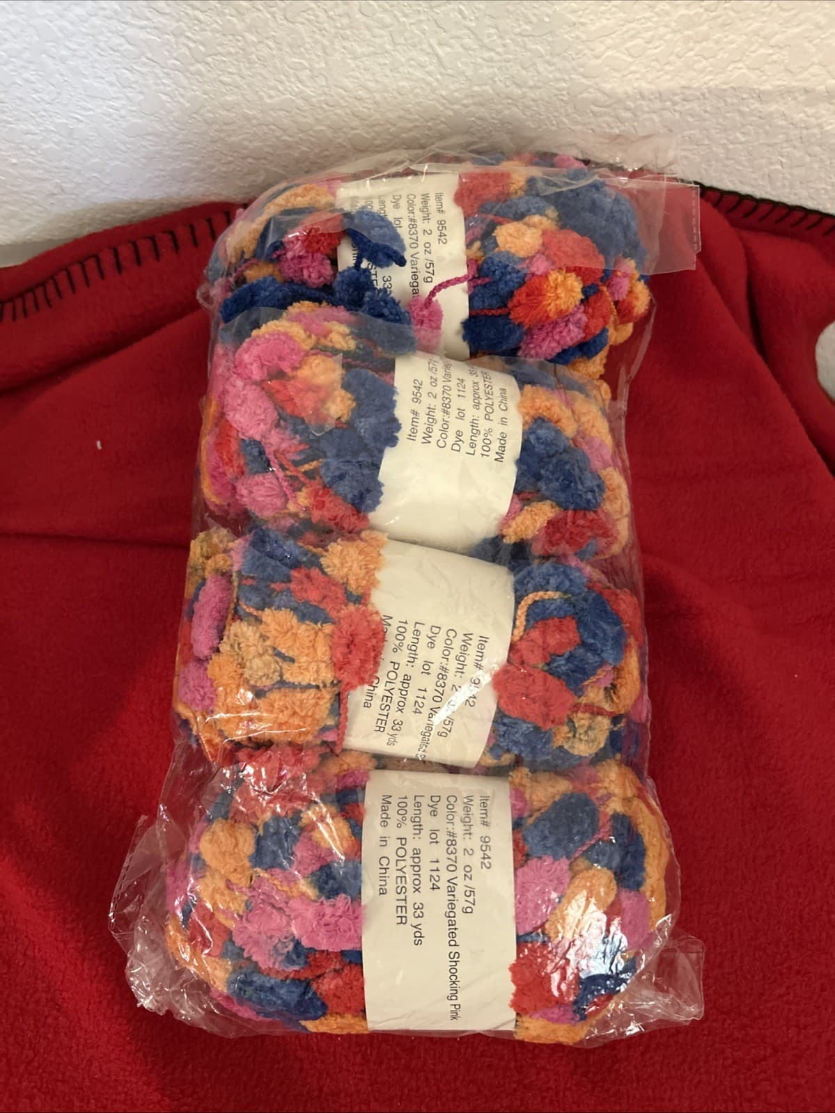 Yarn Variegated Shocking Pink 33 Yards Each Lot Of 4 New