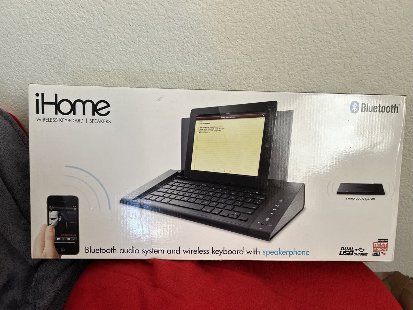 iHOME BLUETOOTH AUDIO SYSTEM & WIRELESS KEYBOARD W/ SPEAKERS NEW IN BOX iDM5B
