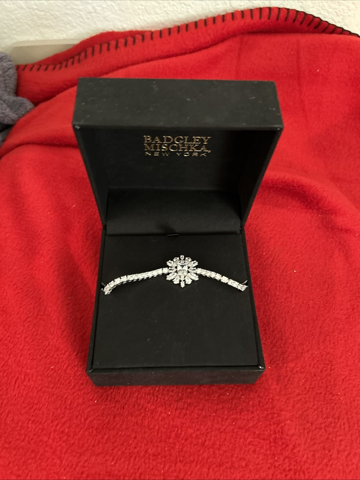 NIB BADGLEY MISCHKA NEW YORK Faceted Rhinestone Bracelet * STUNNING *