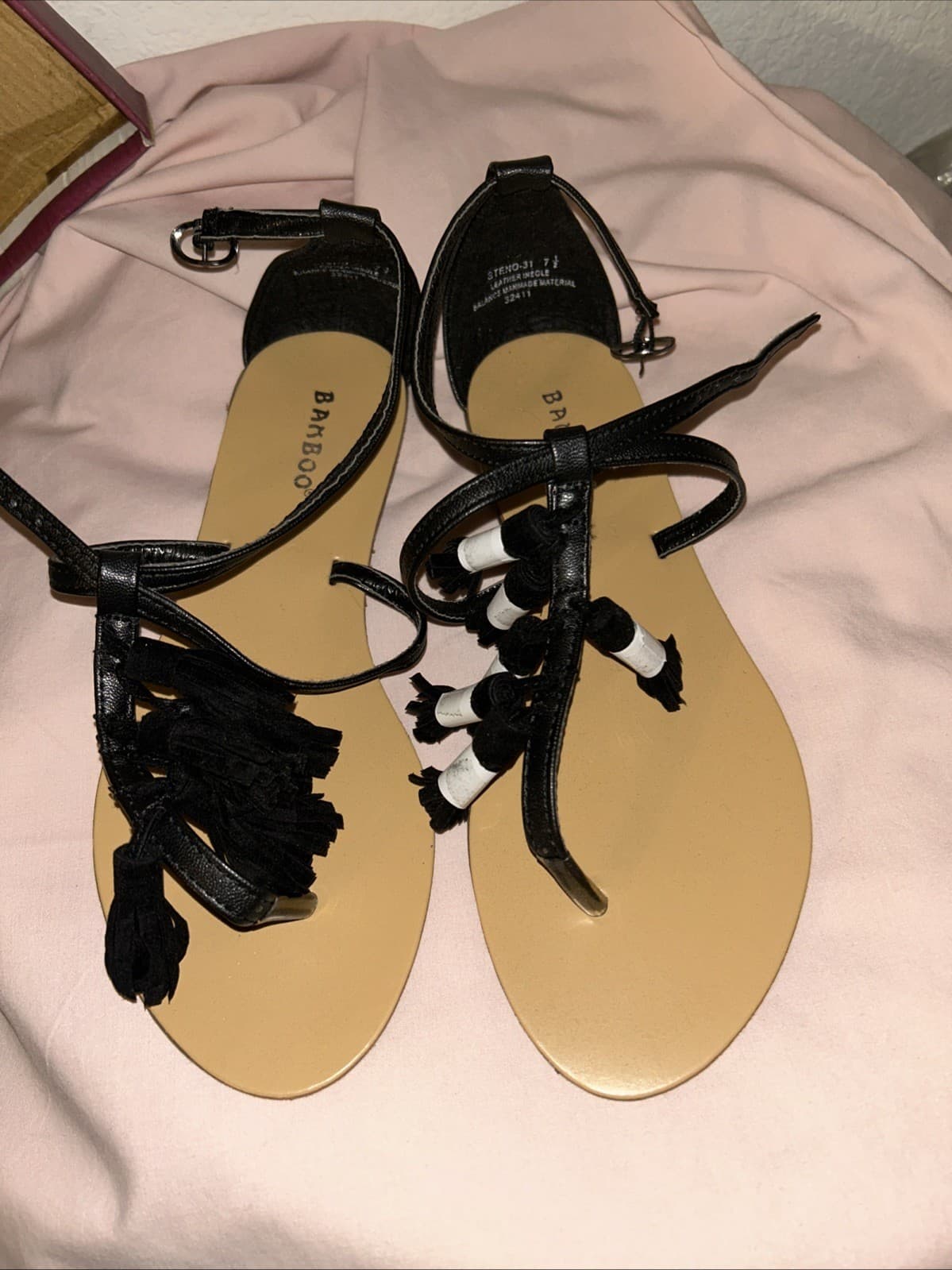 Women’s Black Mule Tassel Size 7 1/2 Bamboo