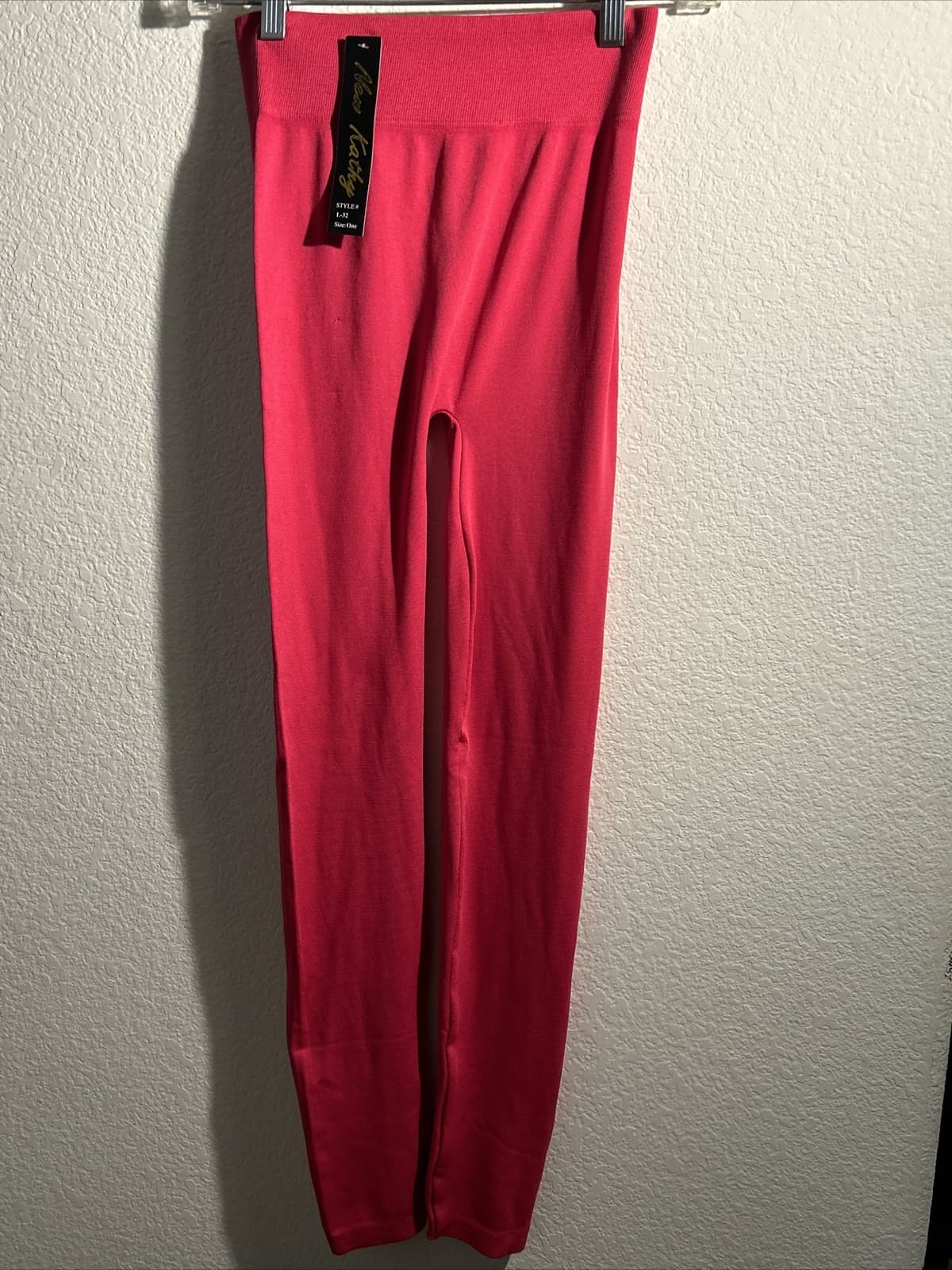 Women’s New Kathy Hot Pink One Size Women Leggings Stretch Nwt