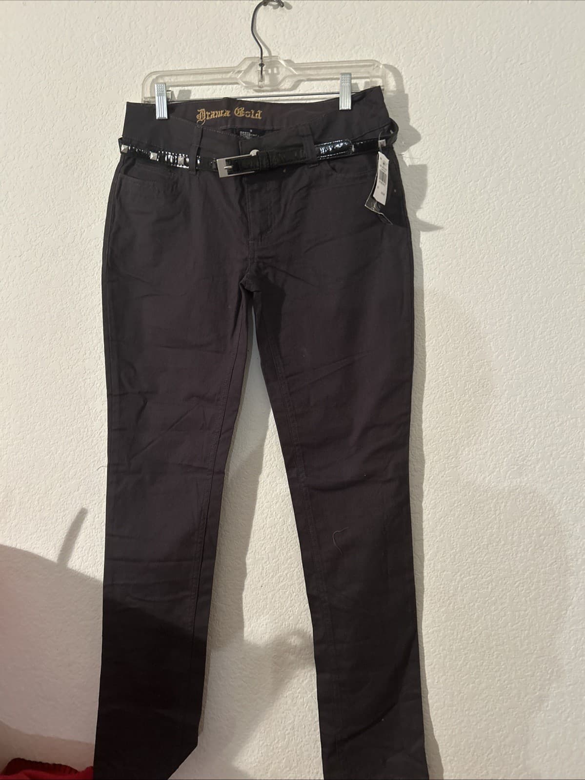 Girls Juniors Size 9 Charcoal Pants NWT Drama Gold