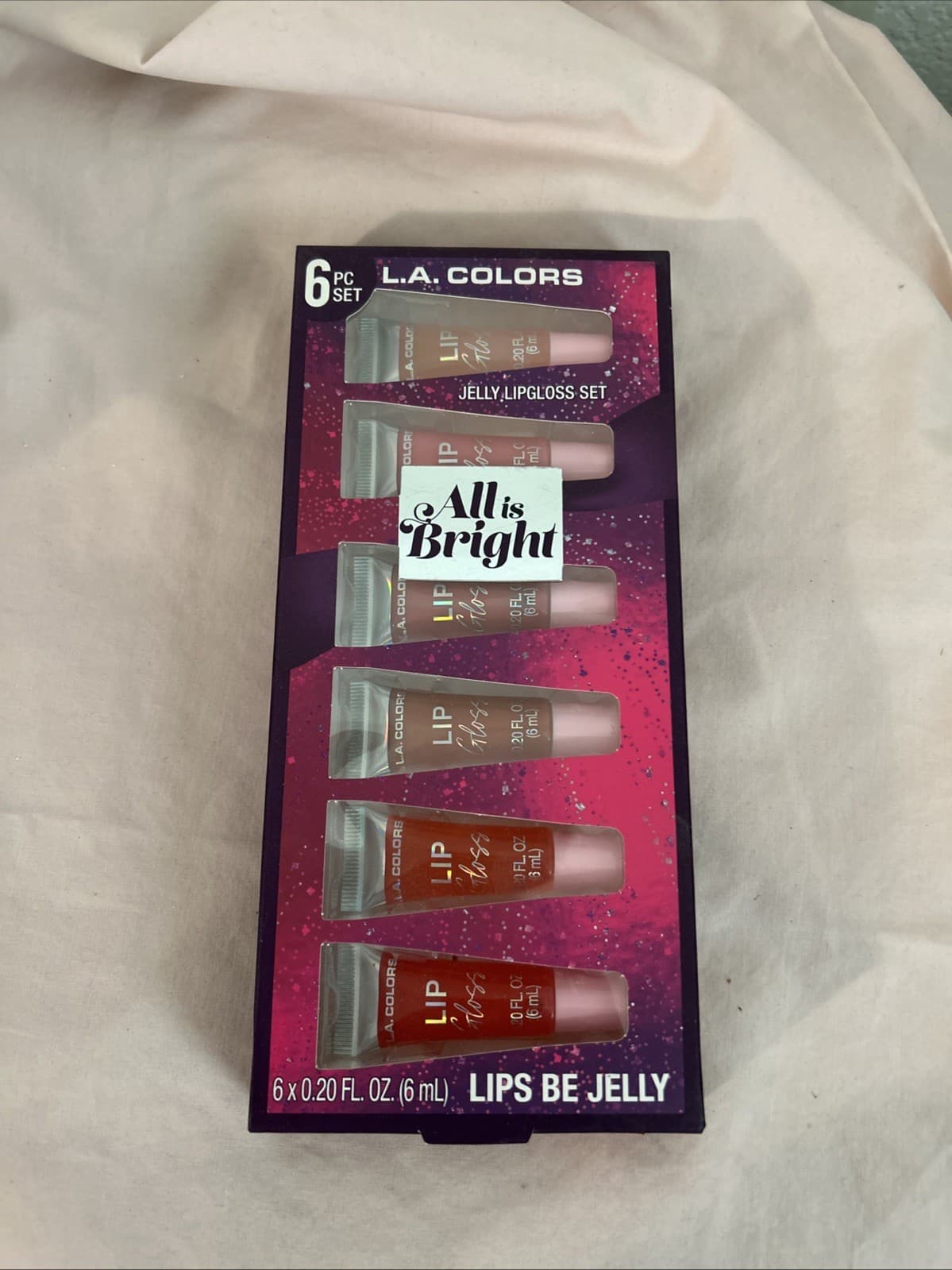 L.A. COLORS All Is Bright 6pc Jelly Lipgloss Set Lips Be Jelly