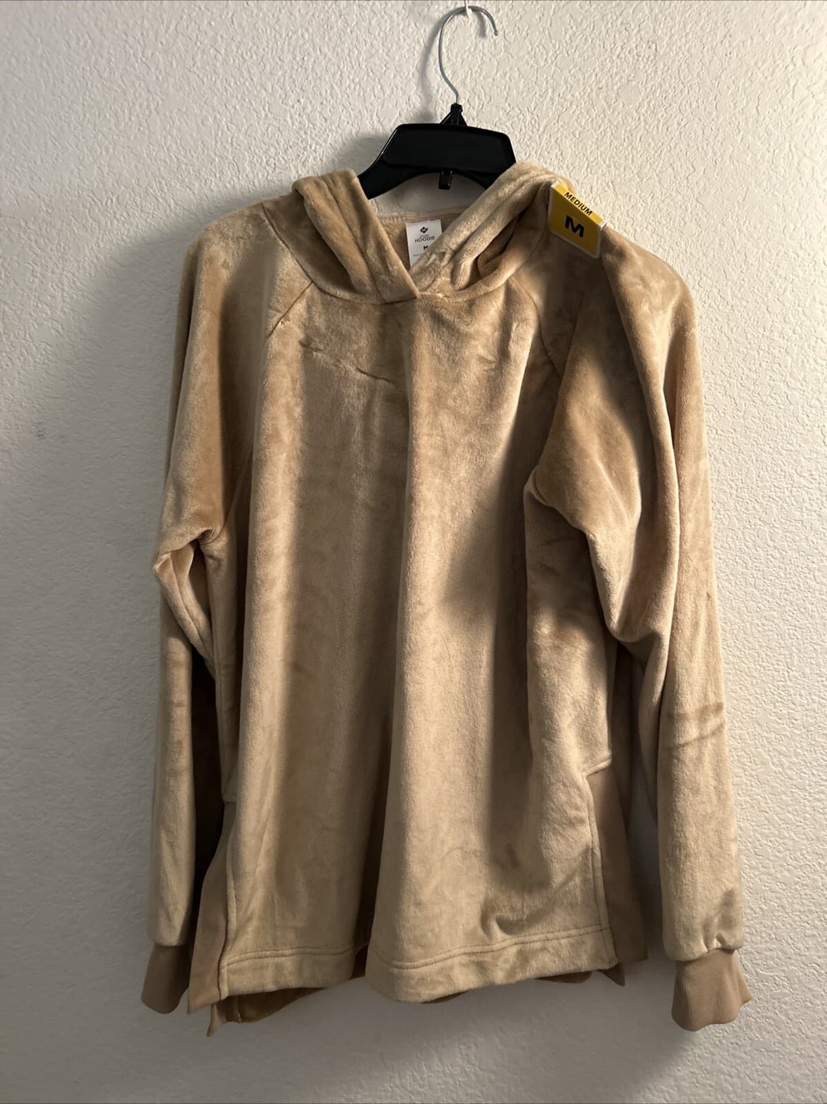 Member's Mark Women's Plush Hoodie Size Med Tan Beige Gold