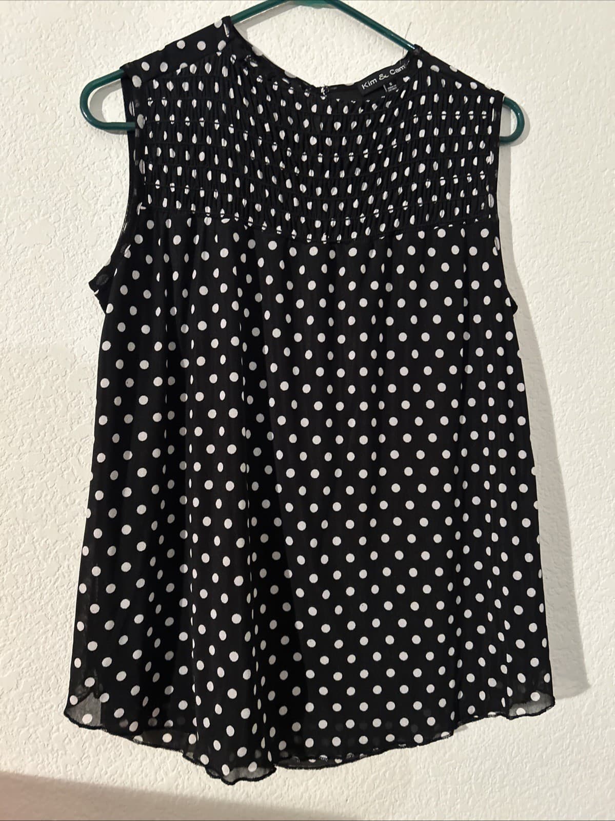 Women’s Polka Dot Tank Top New Small Black Ans White