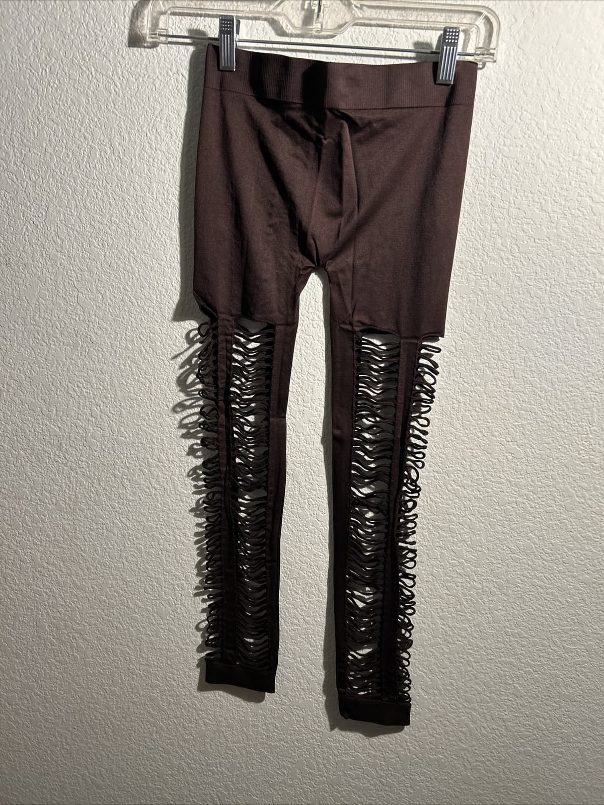 NWT Soho Lady Brown Capri Legging Womens One Size Cut Out Stretch Nwt