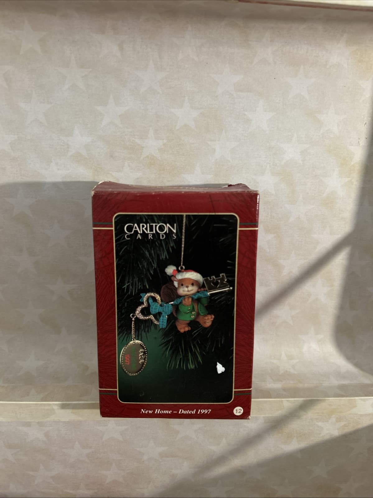 Carlton Cards 1997 Squirrel w/ Key Christmas Ornament with Box