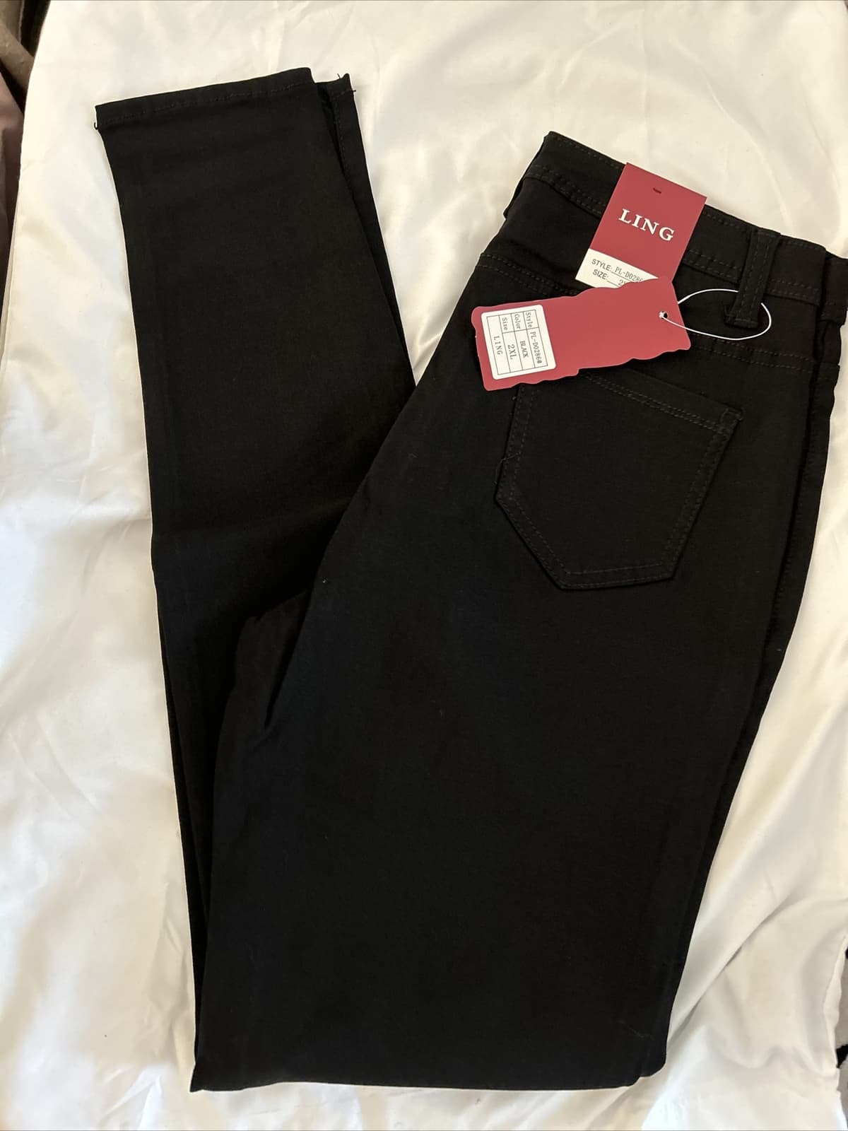 Women’s Ling Collections Skinny Jeans Black Stretch NWT 2xl