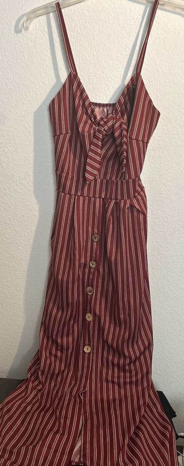 Women’s Burgundy Multi Color With A Split In Front Summer Dress Long S/M NWT