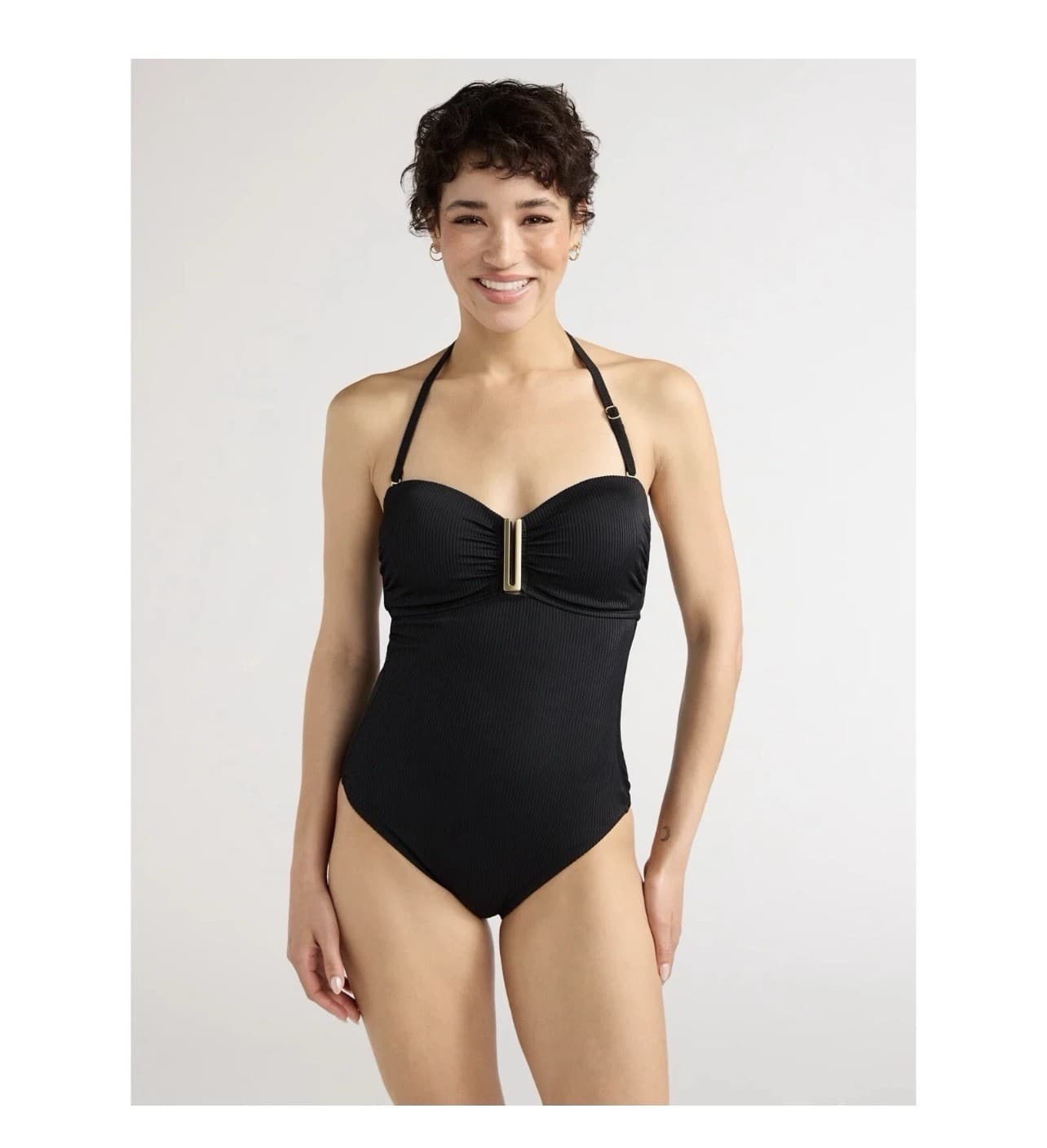Sofia Women's and Plus Margie One Piece Swimsuit, Size XS 0-2 Black NWT