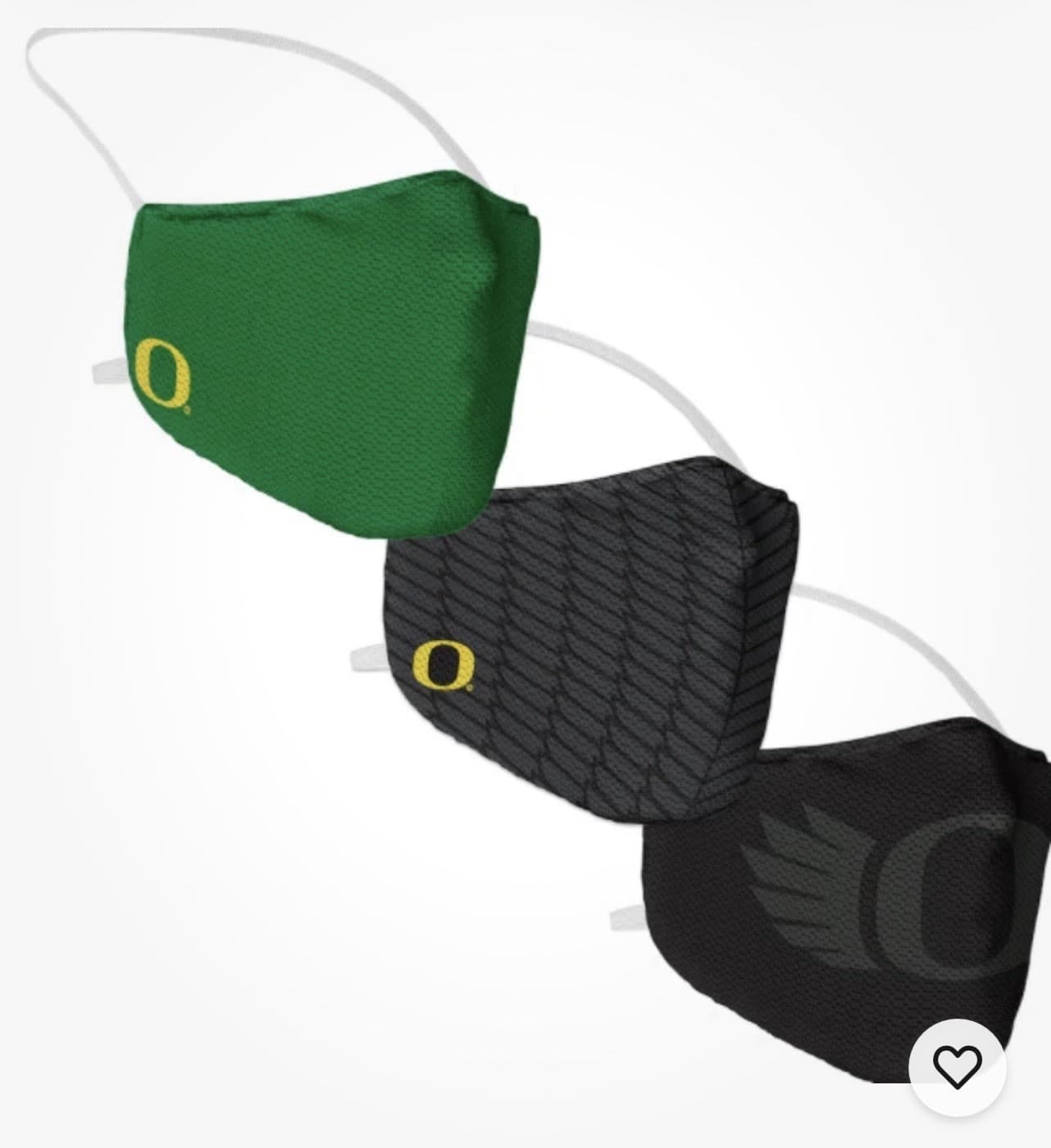Oregon Ducks Logo Team Adult Face Cover Mask 3 Pack NCAA BRAND NEW Reusable
