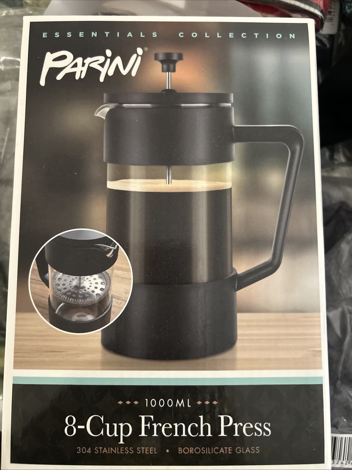 Parini Essential Collection 8-Cup French Press Coffee Tea Maker Stainless Steel