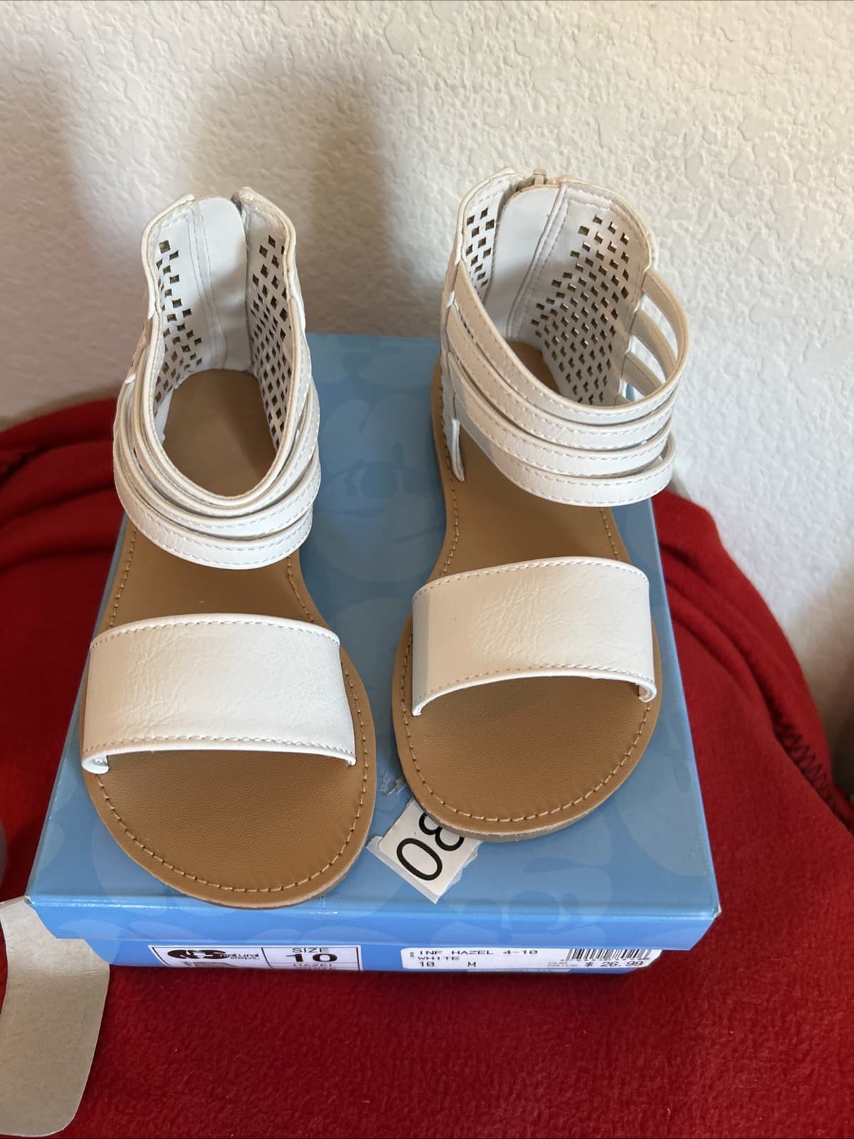 Girls Size 10 M New Hazel White Sandals Natural Steps