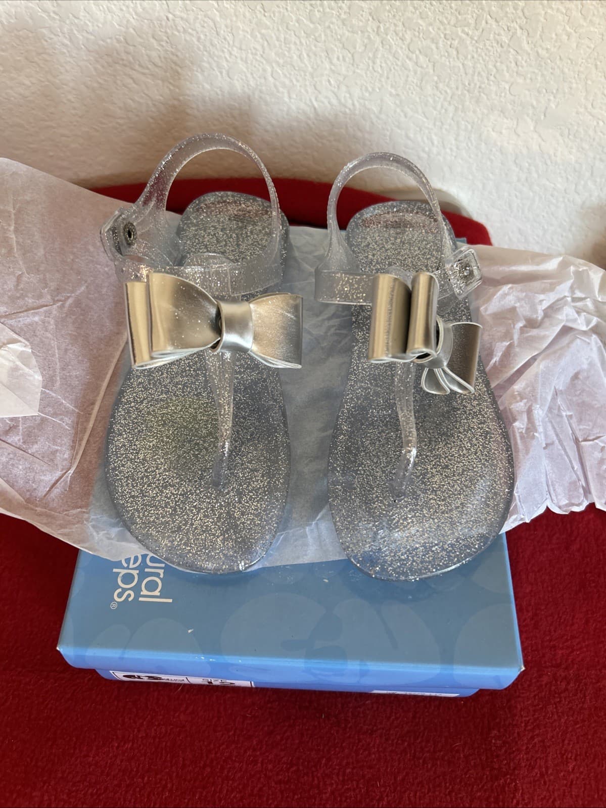 Little Girls Sandals Size 12 Hibiscus Clear New Natural Steps