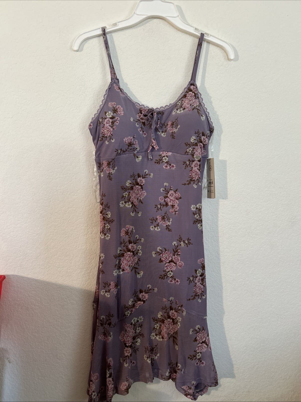 Women’s No Boundaries Mesh Hanky Dress Medium (8-10) NWT Warm Plum