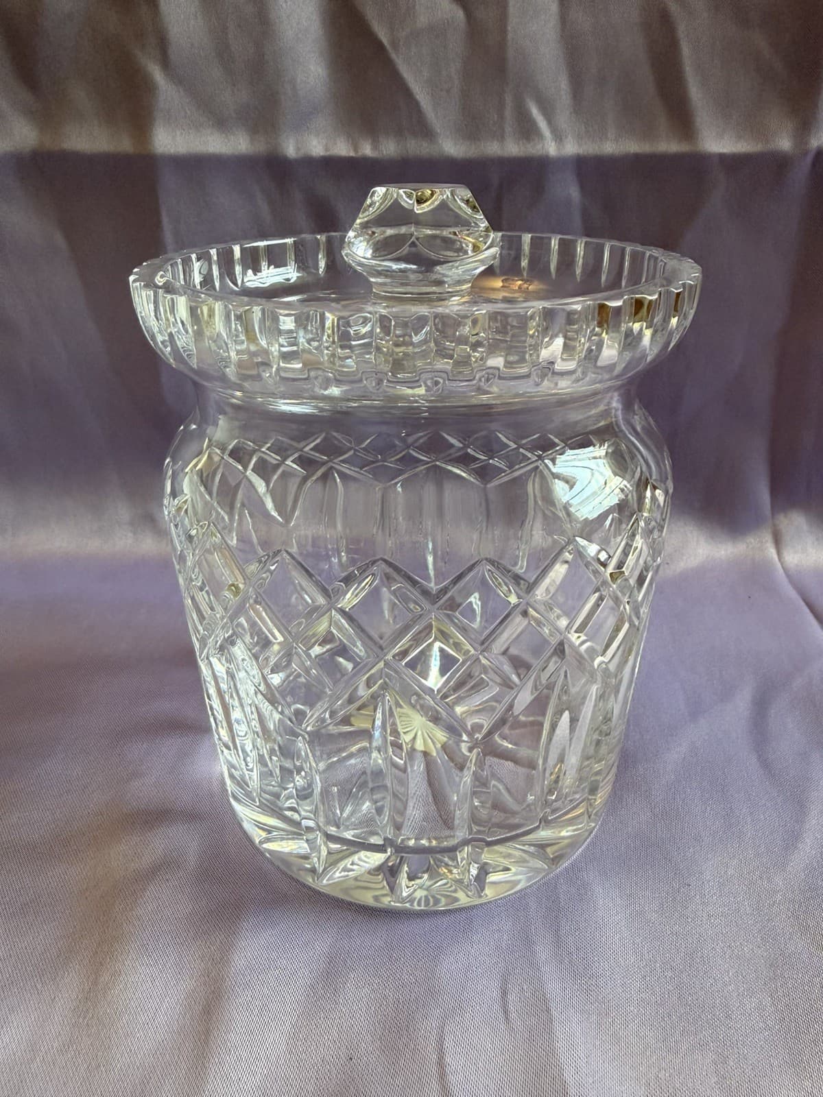 Vintage Waterford Crystal Rare Design Biscuit Barrel Candy Cookie Jar with Lid