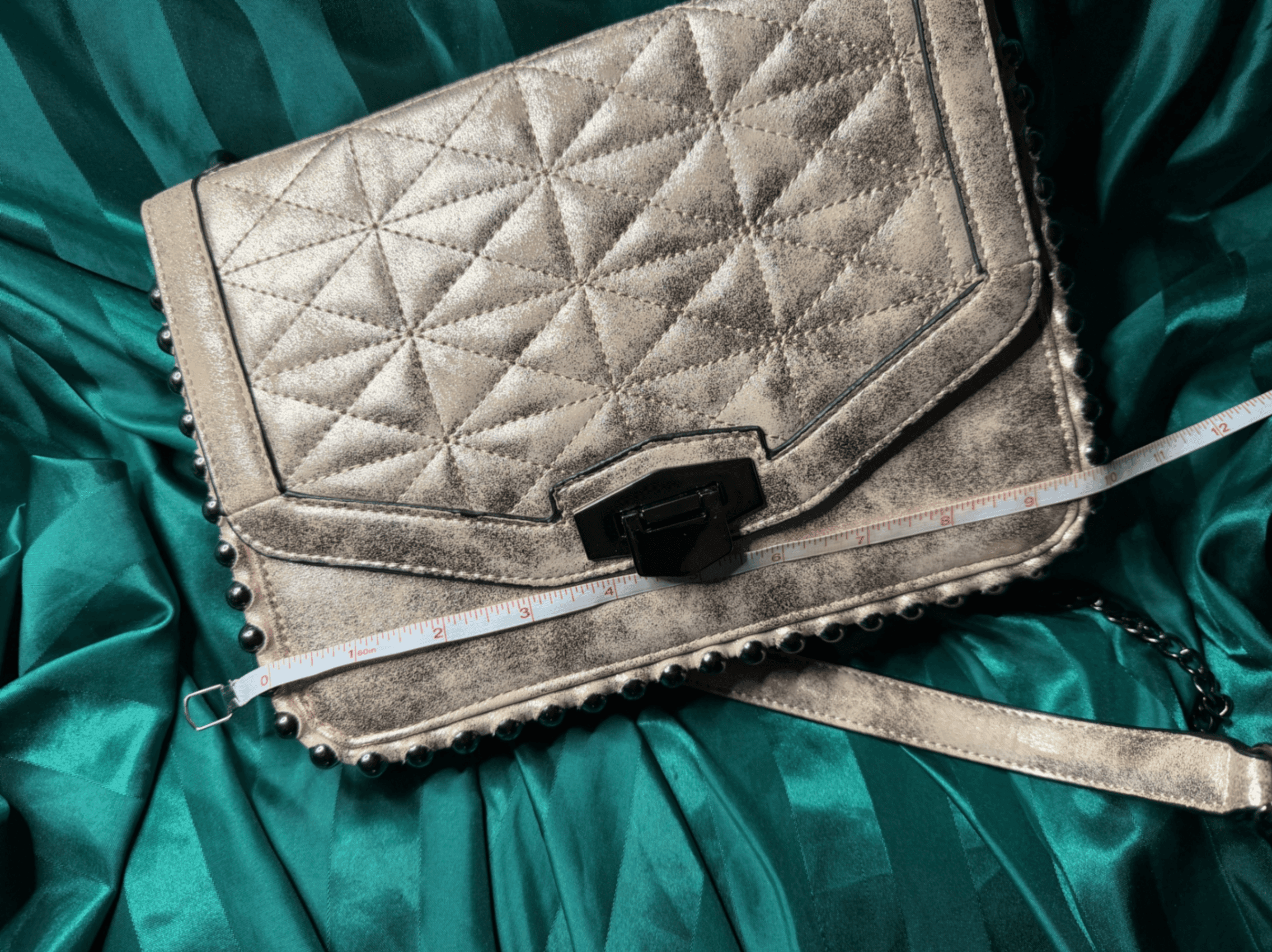 Gianni Bini Quilted Metallic Chain Shoulder Bag