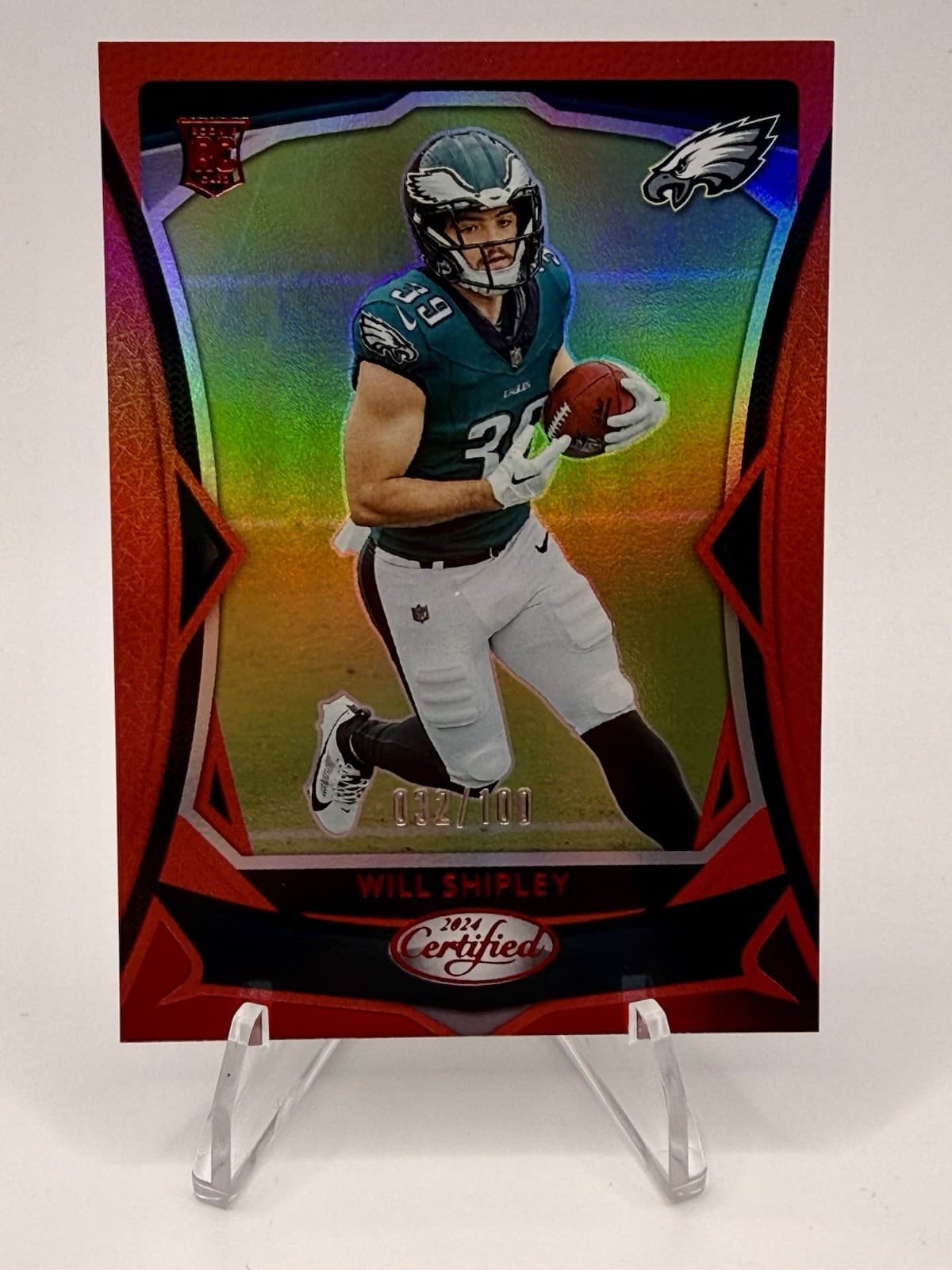 2024 Panini Certified Will Shipley RC Red Mirror 032/100 #195