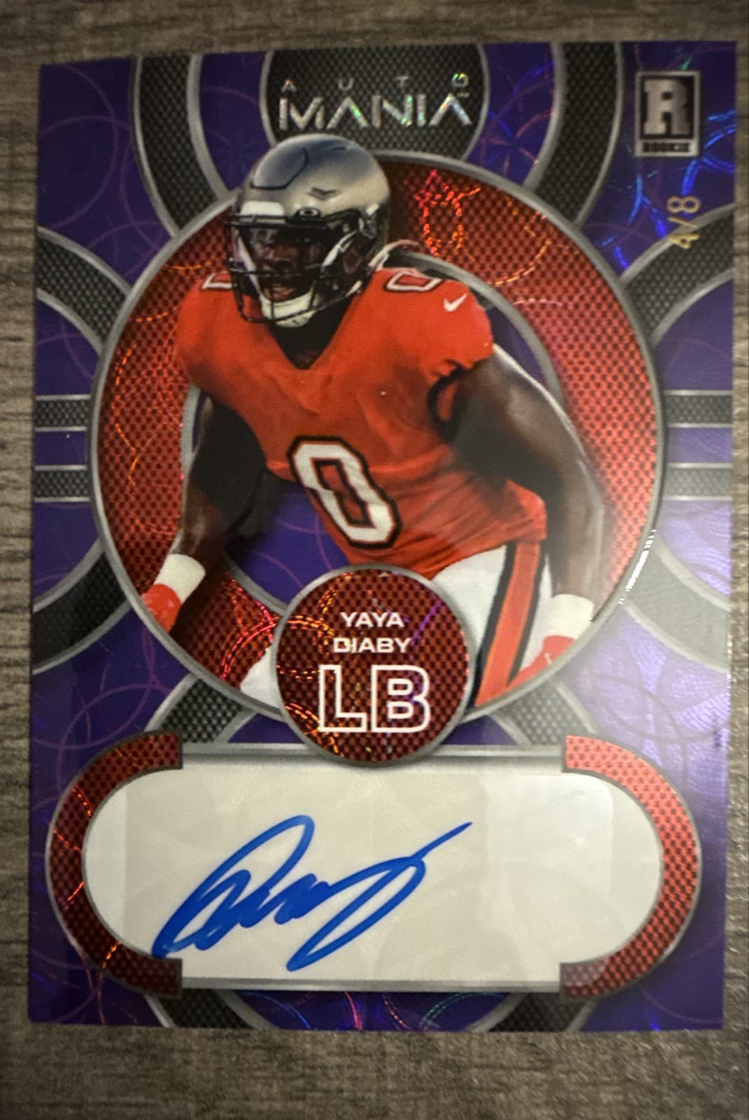 2023 Wild Card Auto Mania Yaya Diaby Rookie Auto 4/8 Purple Circles Prism #AMC-A