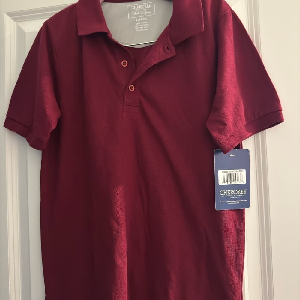 Cherokee Red Polo Shirt Classic Style Short Sleeves