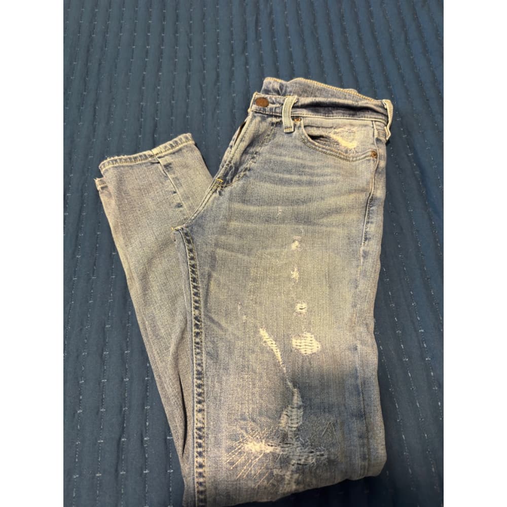 Men's Hollister Super Skinny Jeans Size 29x30 Blue Distressed