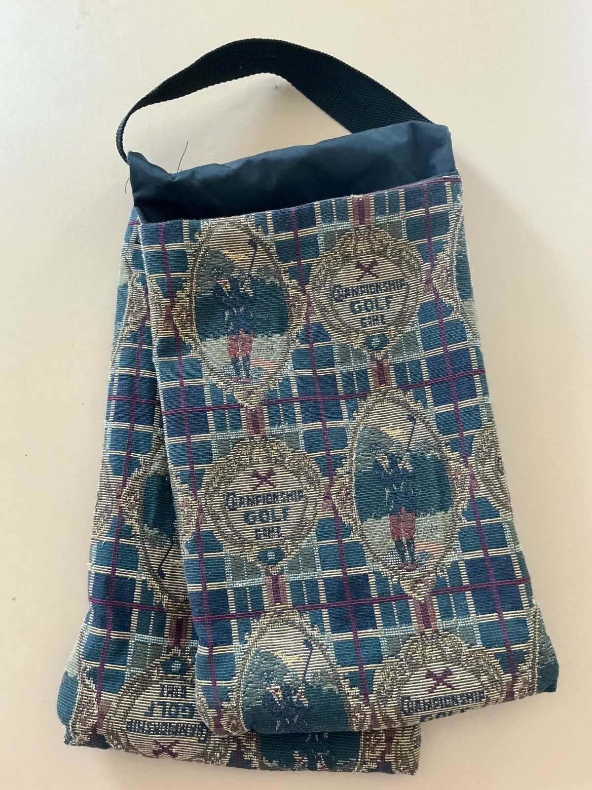 Vintage Needlepoint/Tapestry Women’s Men’s Golf Shoe Carrier Tote Bag w Handle