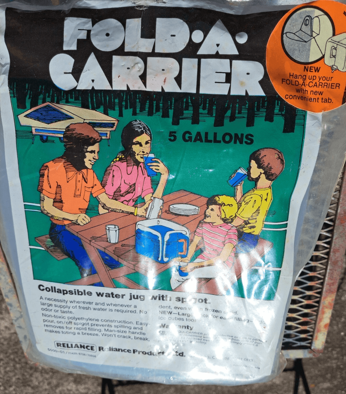 RELIANCE Fold-A-Carrier 5 Gallon Collapsible Camping WATER JUG Container NEW
