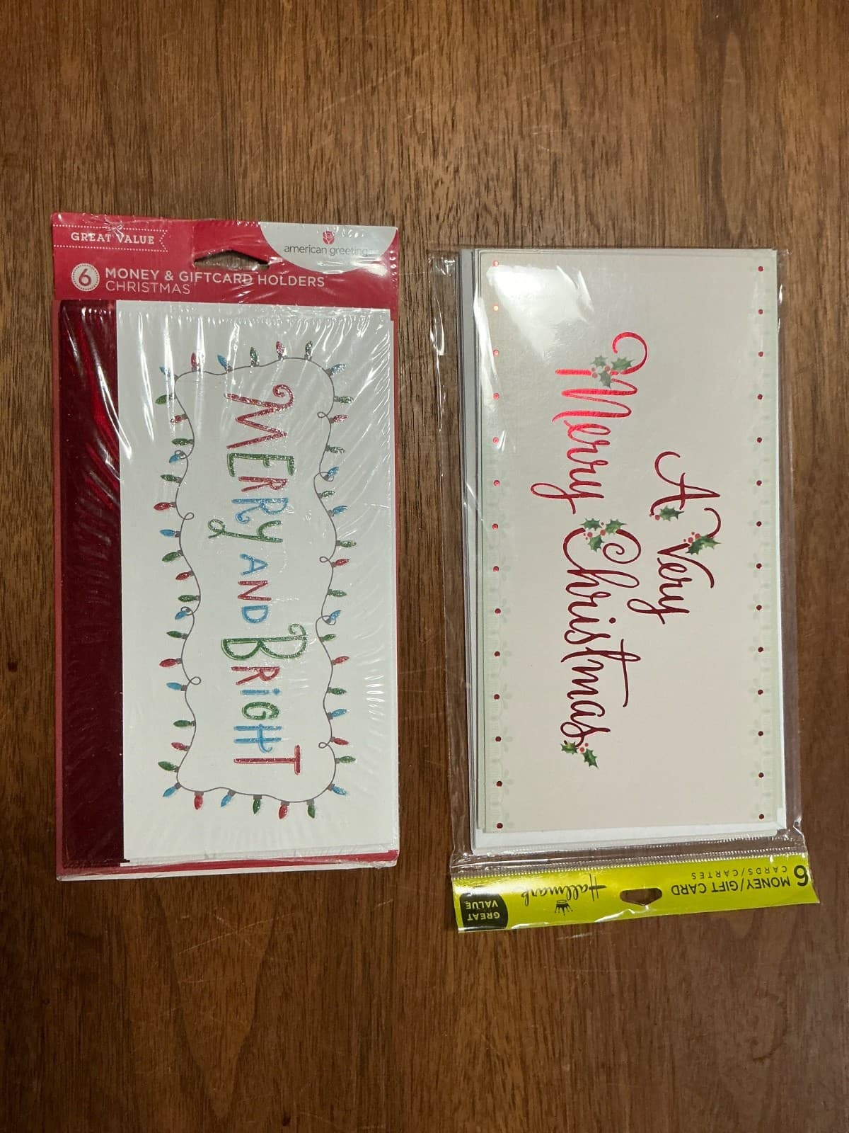 Hallmark & Am. Greetings Holiday Christmas Gift Card Money Holder 6 Pack Lot /2
