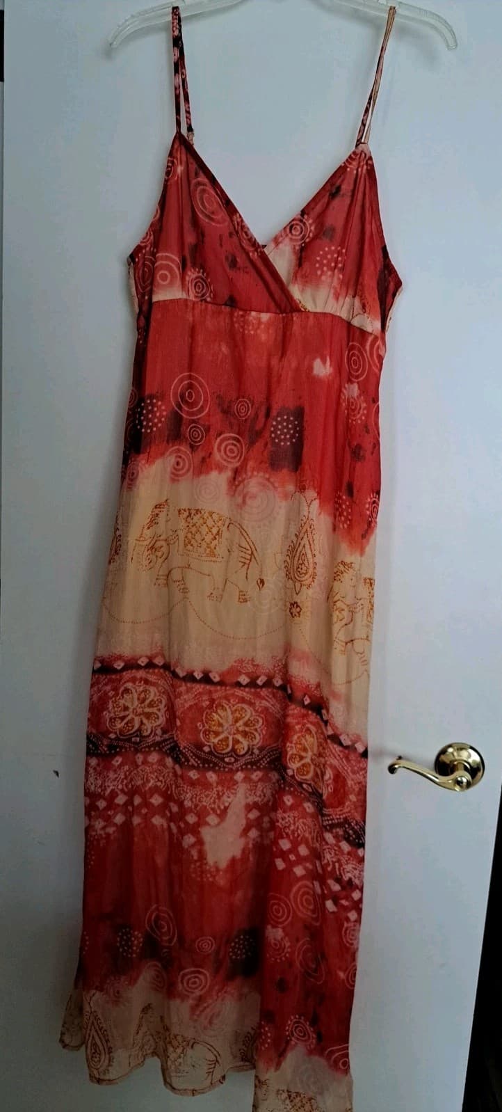 Greater Good Maxi Dress Womens XXL Red Orange Boho Flowy Long Sundress 2XL NWT