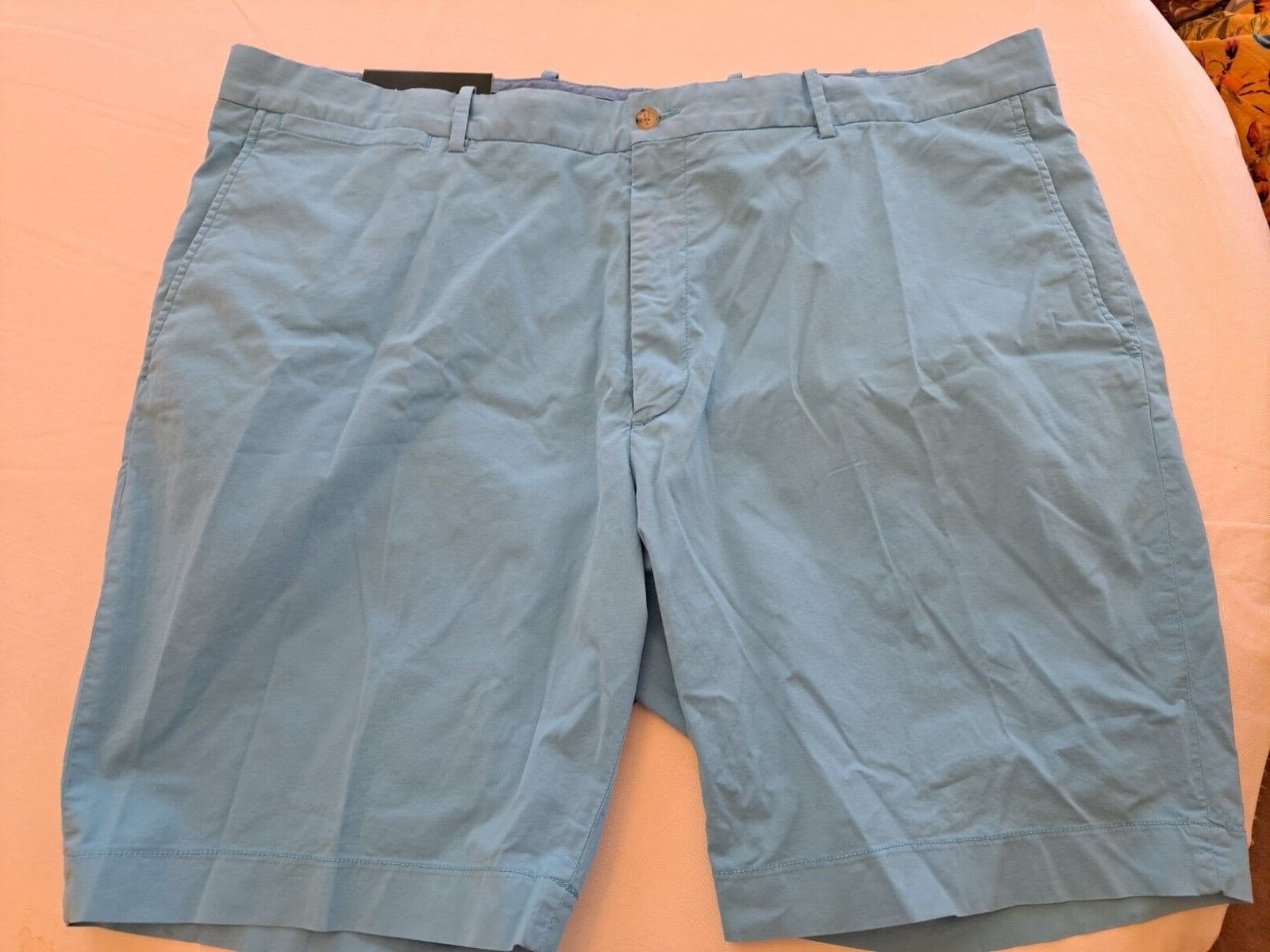 Bobby Jones Chino BERMUDA Flat Front Golf Shorts Sz 44 Aqua Blue NWT