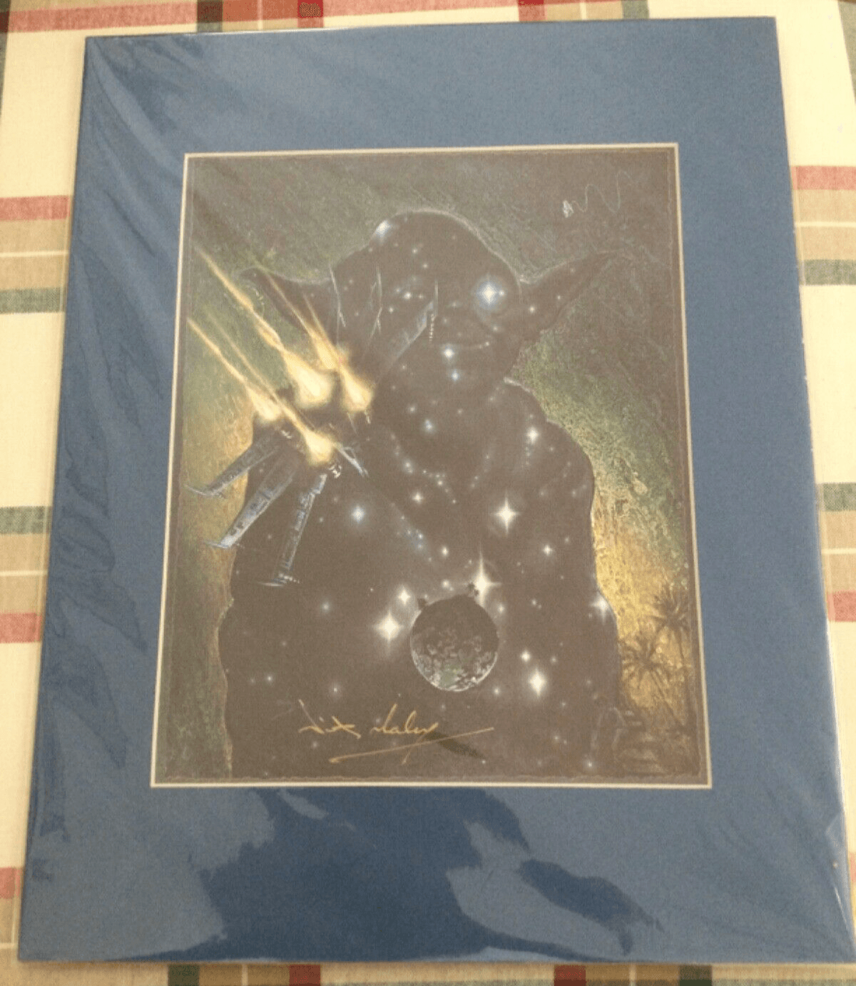 Star Wars YODA Follow Your Star Print Signed By Nick Maley Matted Unframed