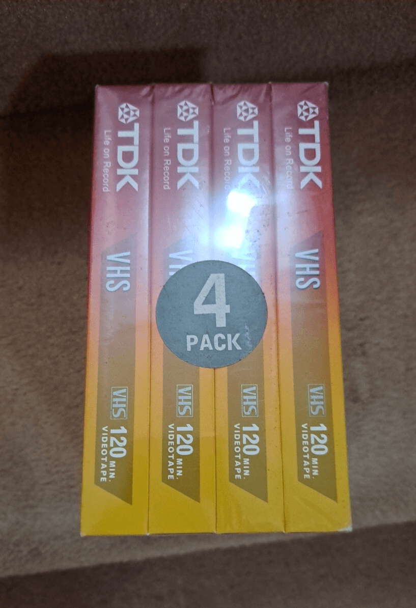 TDK Blank VHS Tapes New Sealed Superior Quality T-120 6 Hours 4 Pack