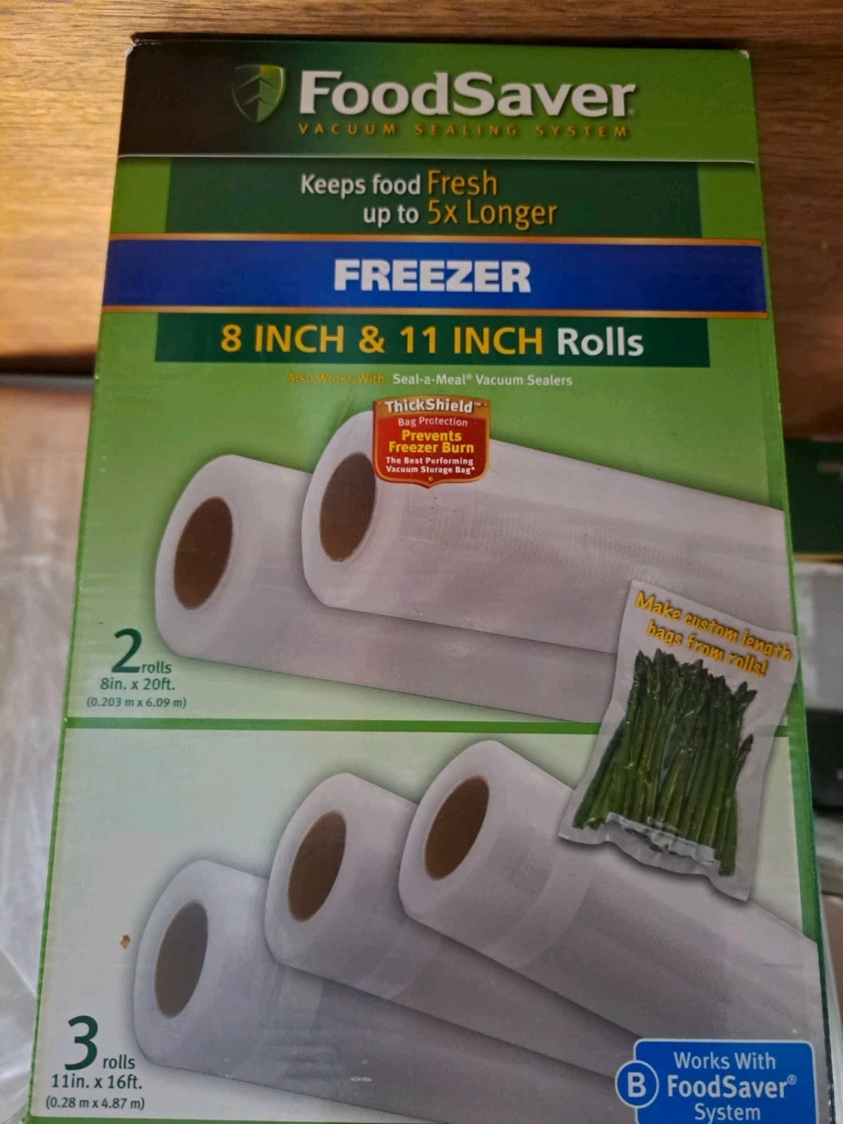 FoodSaver Variety Pack 3 Large 11" and 3 Medium 8" Sealer Rolls OEM