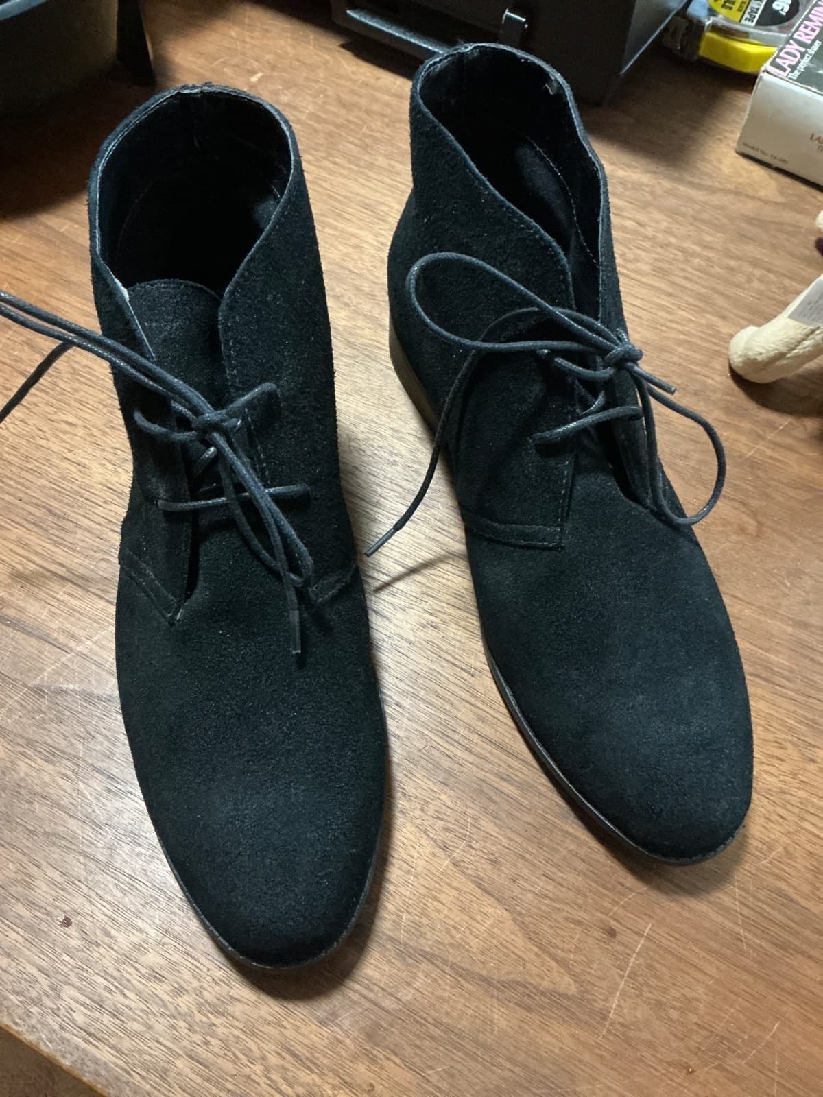 Steve Madden Women's Desmin Fashion Ankle Boot Black Suede 9.5 Lace up