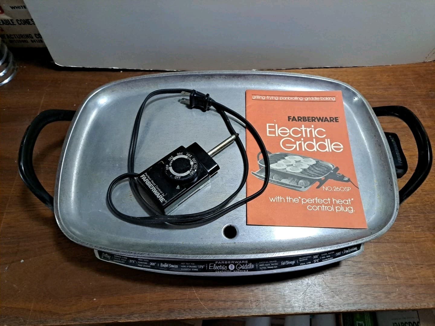 FARBERWARE Griddle Skillet Model 260 SP Immersible Electric Cast Aluminum VTG