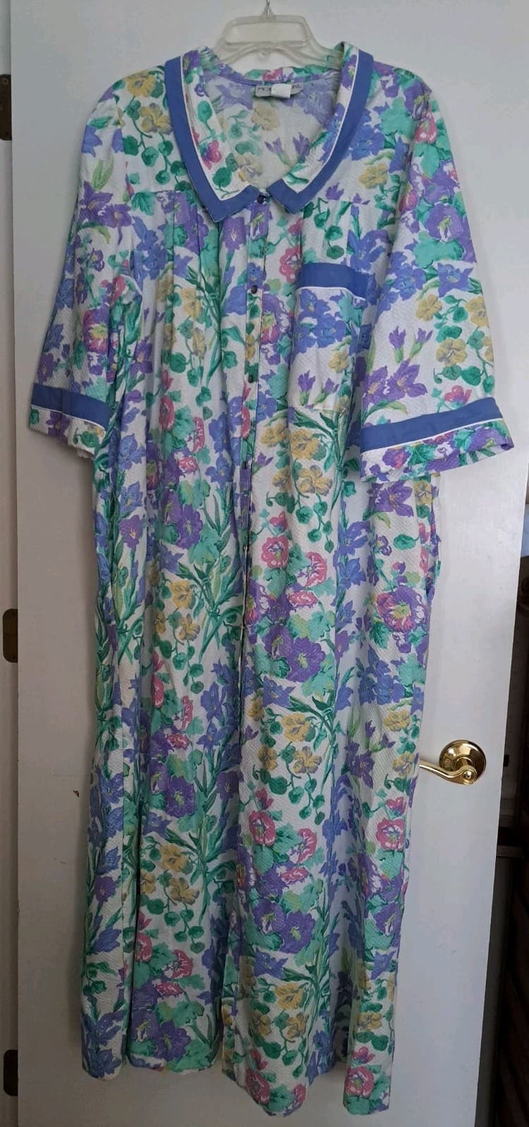 Models Coat House Dress Pockets Snap Up Floral Size 18 Vintage Robe